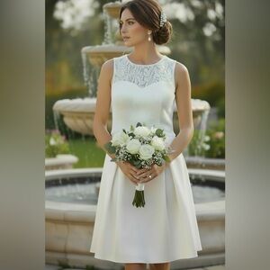 Adrianna Papell White Lace Wedding Dress